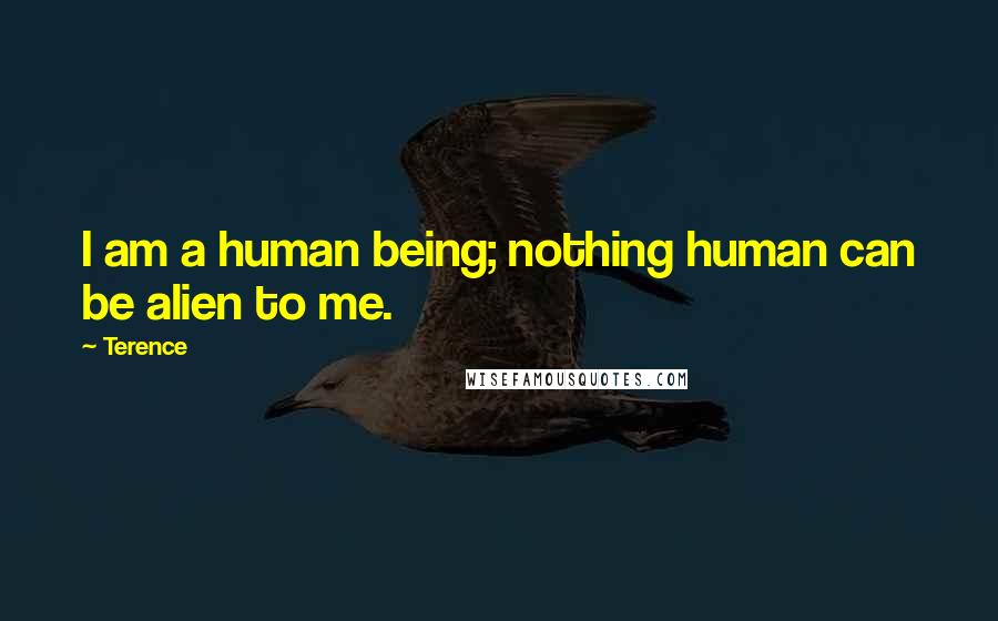 Terence Quotes: I am a human being; nothing human can be alien to me.