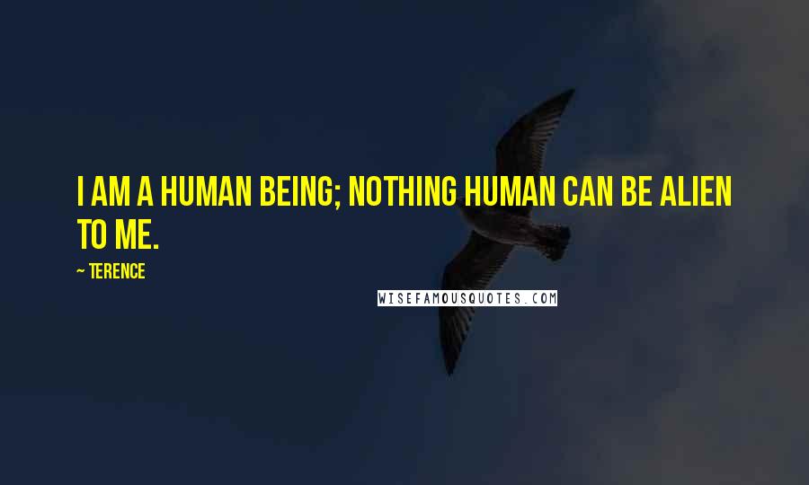 Terence Quotes: I am a human being; nothing human can be alien to me.