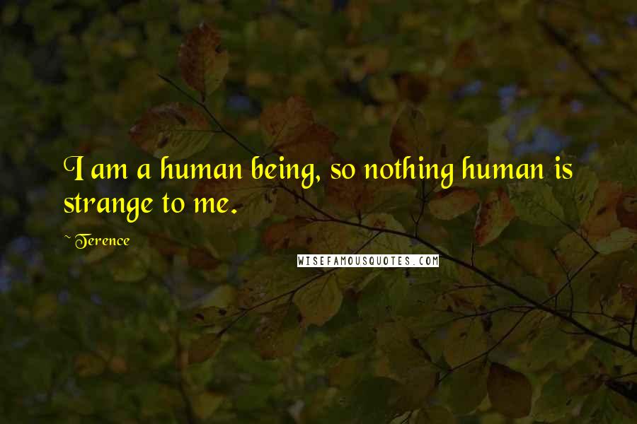 Terence Quotes: I am a human being, so nothing human is strange to me.