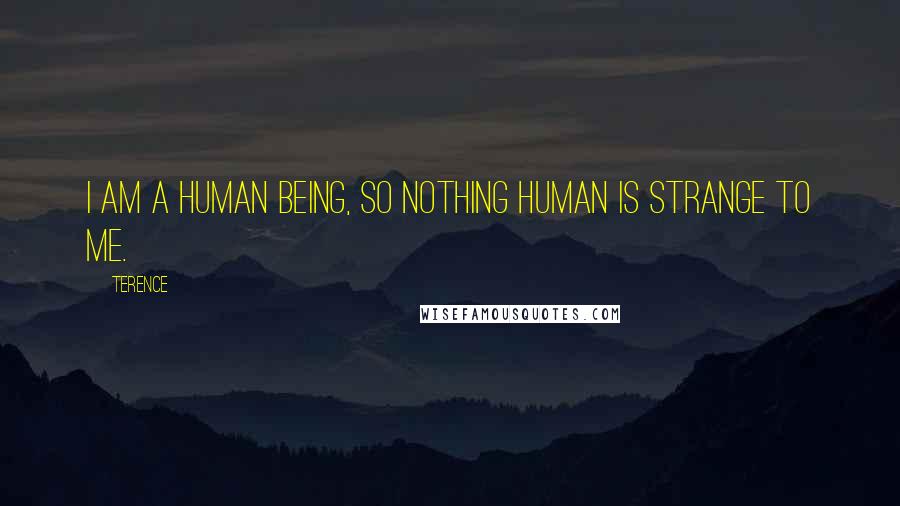 Terence Quotes: I am a human being, so nothing human is strange to me.