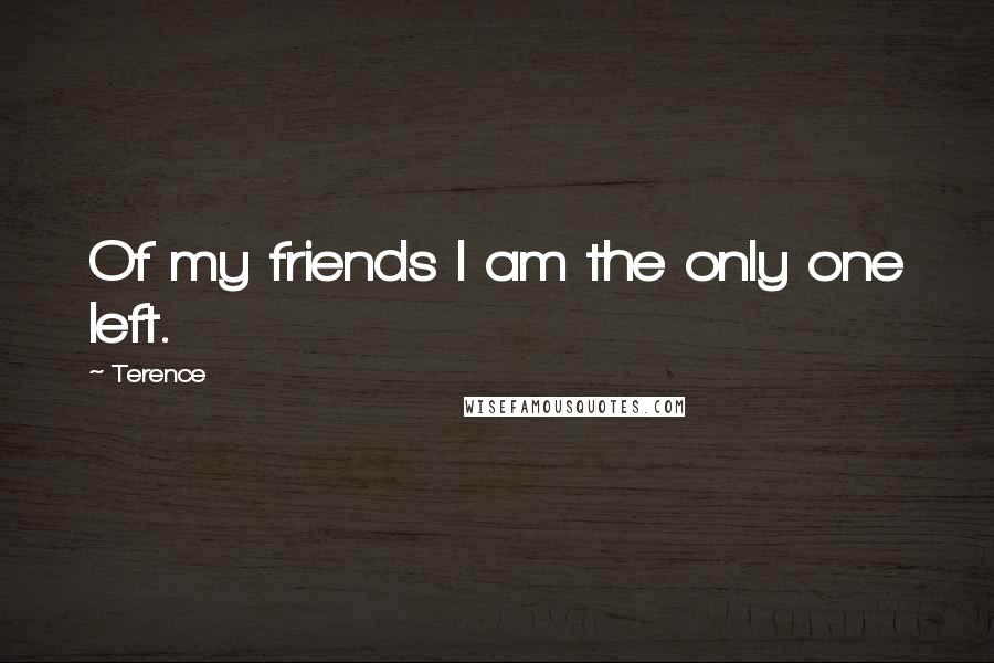 Terence Quotes: Of my friends I am the only one left.