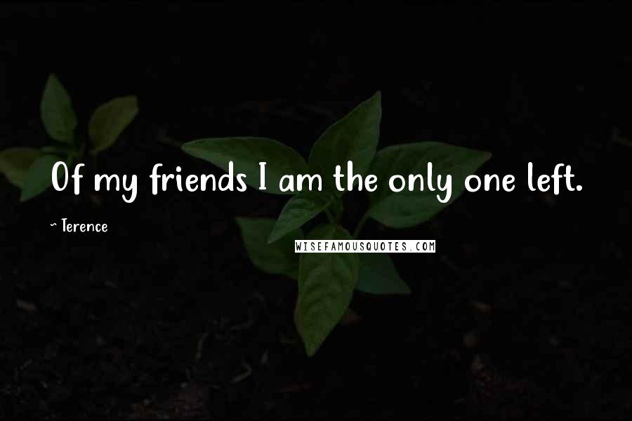 Terence Quotes: Of my friends I am the only one left.