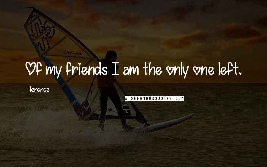 Terence Quotes: Of my friends I am the only one left.