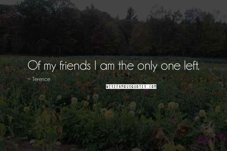 Terence Quotes: Of my friends I am the only one left.