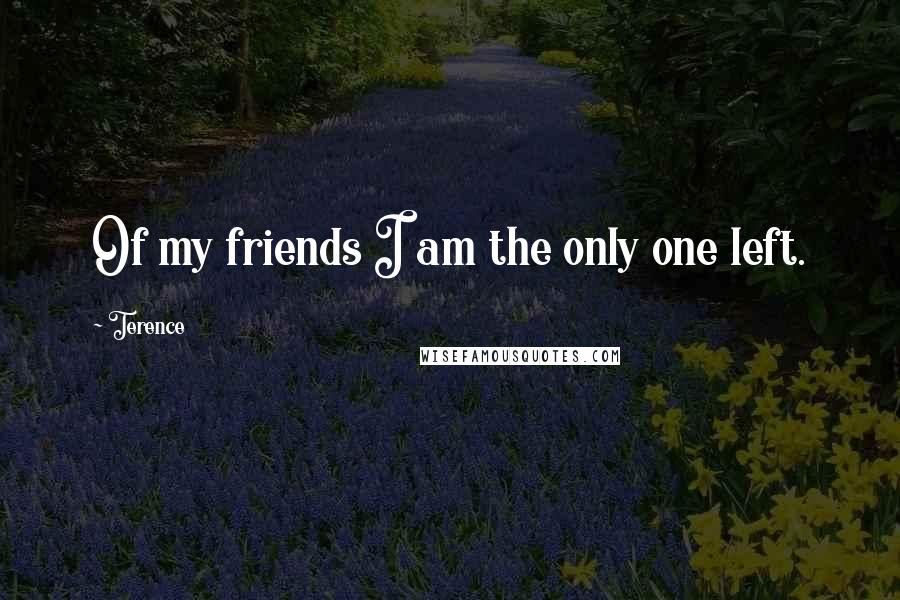 Terence Quotes: Of my friends I am the only one left.