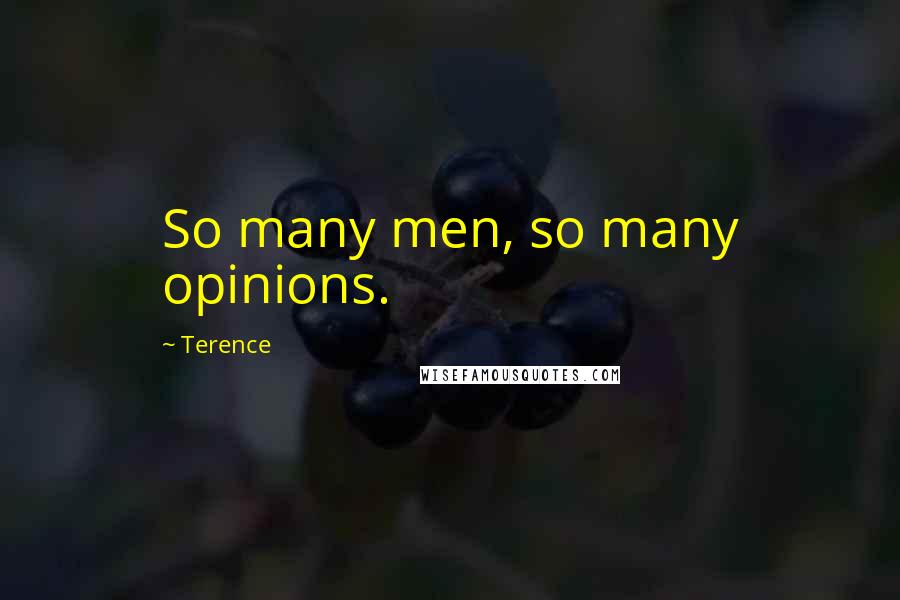 Terence Quotes: So many men, so many opinions.