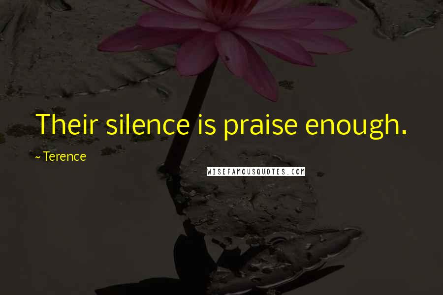 Terence Quotes: Their silence is praise enough.