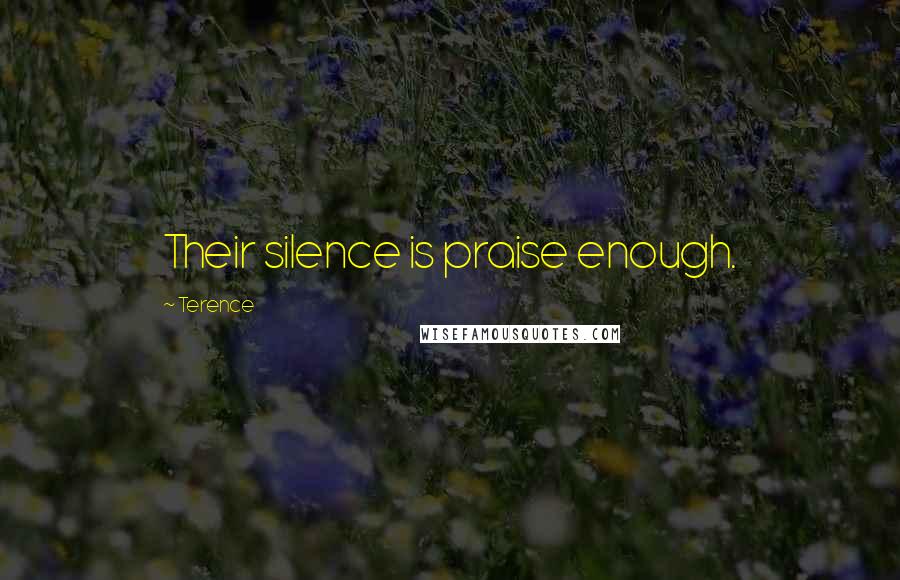 Terence Quotes: Their silence is praise enough.