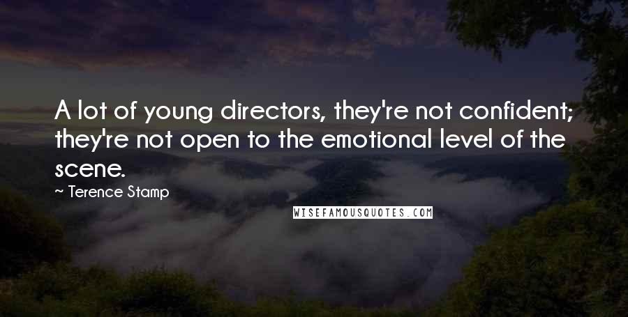 Terence Stamp Quotes: A lot of young directors, they're not confident; they're not open to the emotional level of the scene.