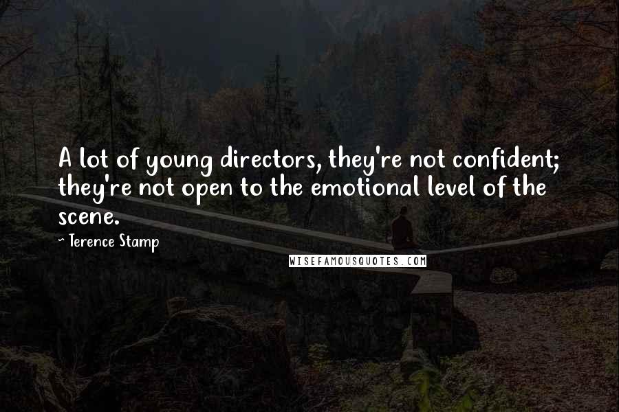 Terence Stamp Quotes: A lot of young directors, they're not confident; they're not open to the emotional level of the scene.