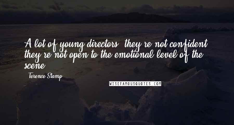 Terence Stamp Quotes: A lot of young directors, they're not confident; they're not open to the emotional level of the scene.