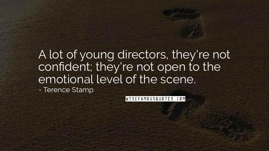 Terence Stamp Quotes: A lot of young directors, they're not confident; they're not open to the emotional level of the scene.