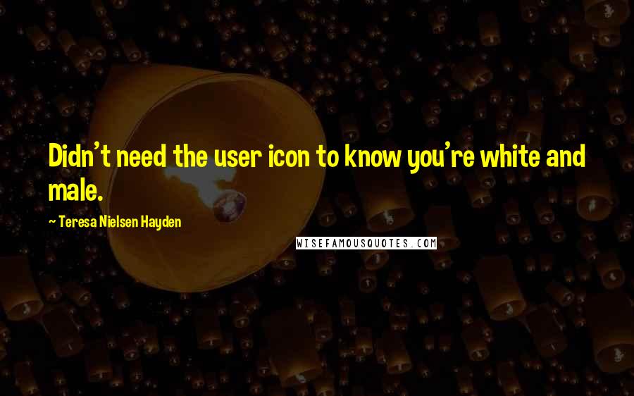 Teresa Nielsen Hayden Quotes: Didn't need the user icon to know you're white and male.