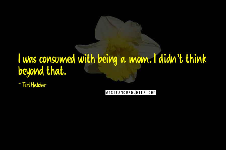 Teri Hatcher Quotes: I was consumed with being a mom. I didn't think beyond that.