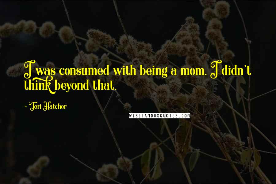 Teri Hatcher Quotes: I was consumed with being a mom. I didn't think beyond that.