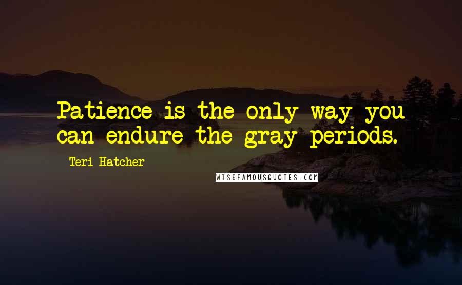 Teri Hatcher Quotes: Patience is the only way you can endure the gray periods.