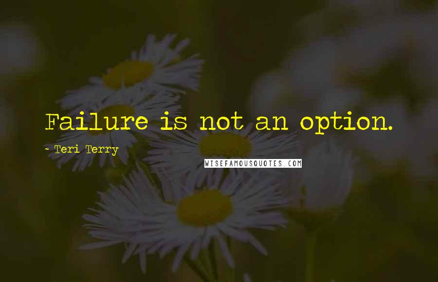 Teri Terry Quotes: Failure is not an option.