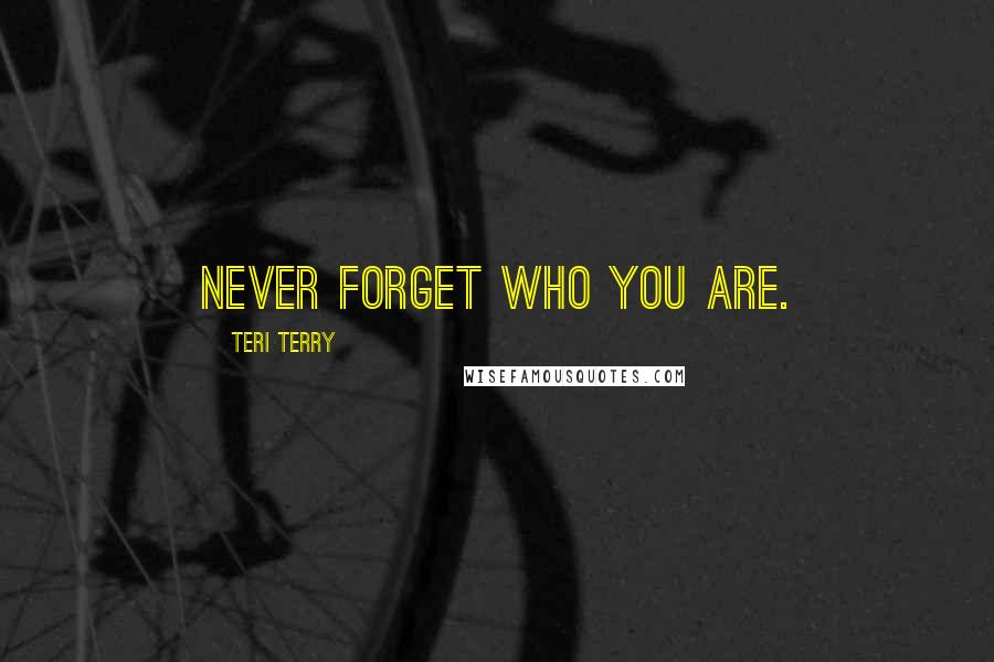Teri Terry Quotes: Never forget who you are.
