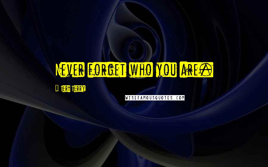 Teri Terry Quotes: Never forget who you are.