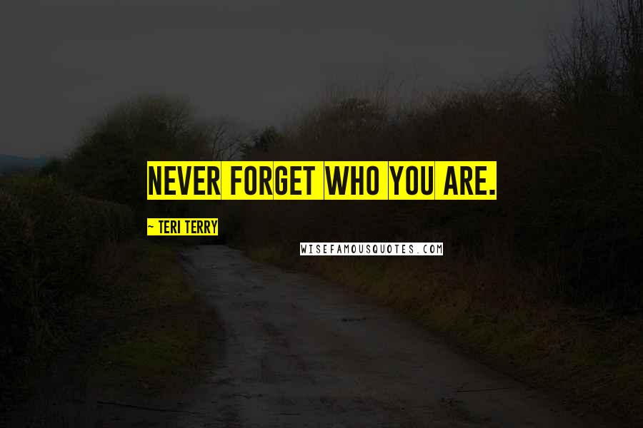 Teri Terry Quotes: Never forget who you are.