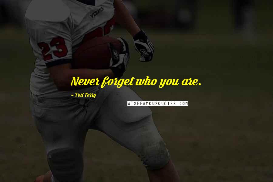 Teri Terry Quotes: Never forget who you are.