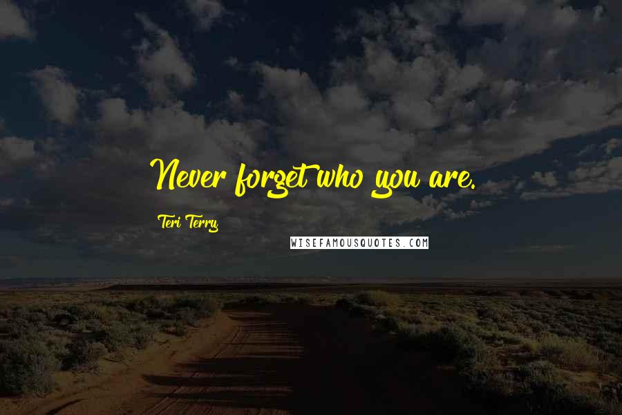 Teri Terry Quotes: Never forget who you are.