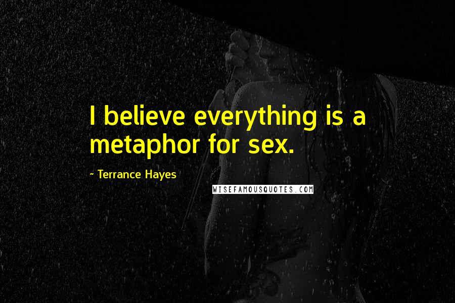 Terrance Hayes Quotes: I believe everything is a metaphor for sex.