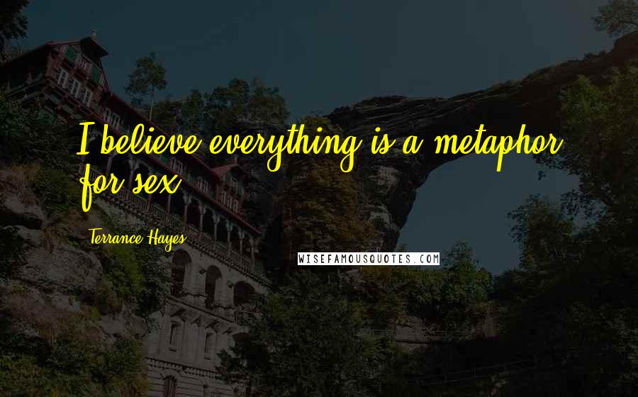 Terrance Hayes Quotes: I believe everything is a metaphor for sex.