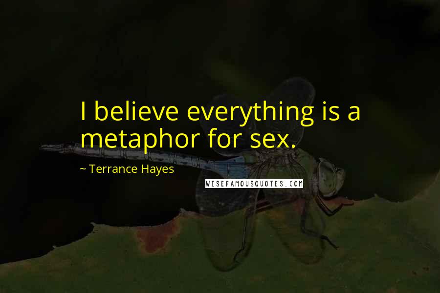 Terrance Hayes Quotes: I believe everything is a metaphor for sex.