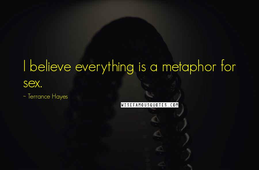 Terrance Hayes Quotes: I believe everything is a metaphor for sex.