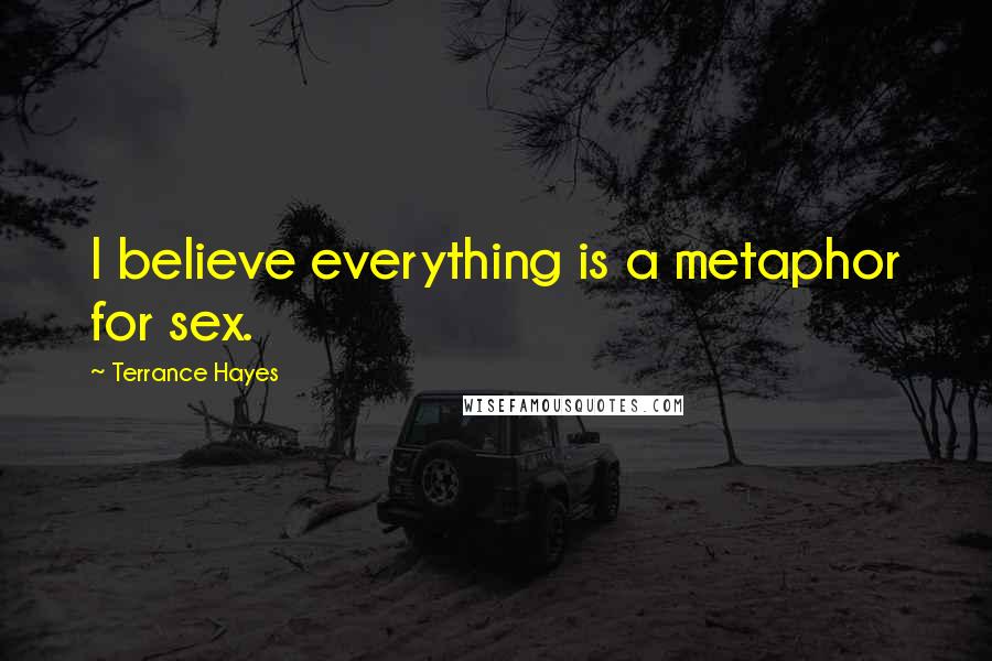 Terrance Hayes Quotes: I believe everything is a metaphor for sex.