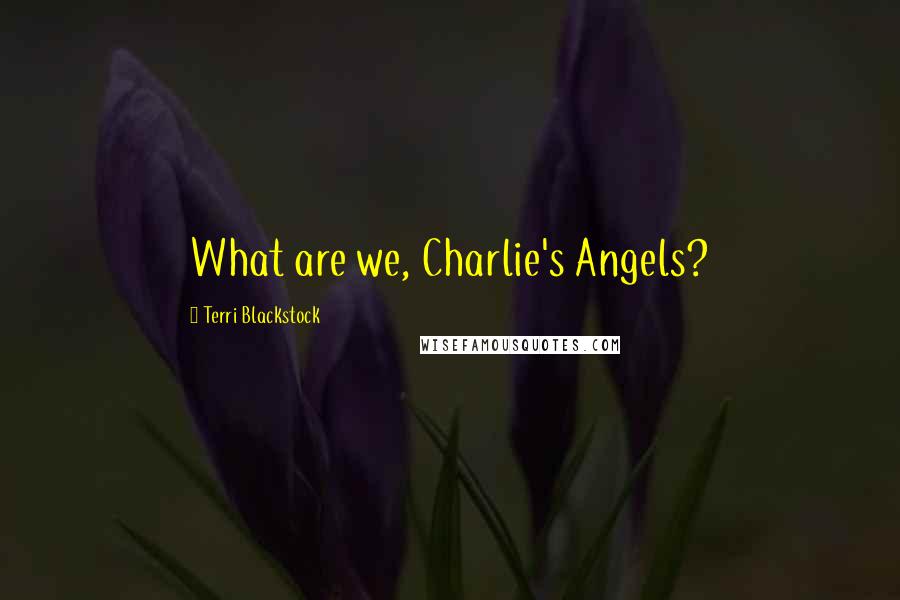 Terri Blackstock Quotes: What are we, Charlie's Angels?