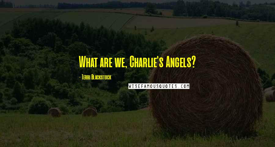 Terri Blackstock Quotes: What are we, Charlie's Angels?