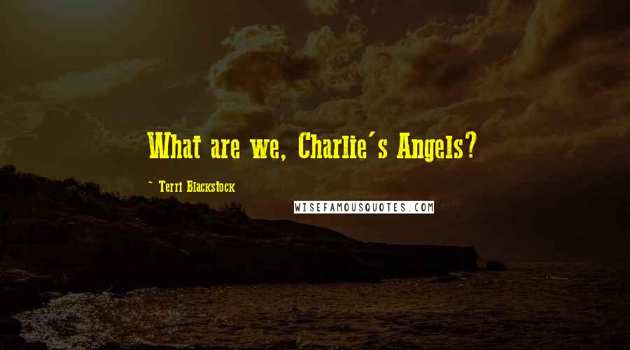 Terri Blackstock Quotes: What are we, Charlie's Angels?