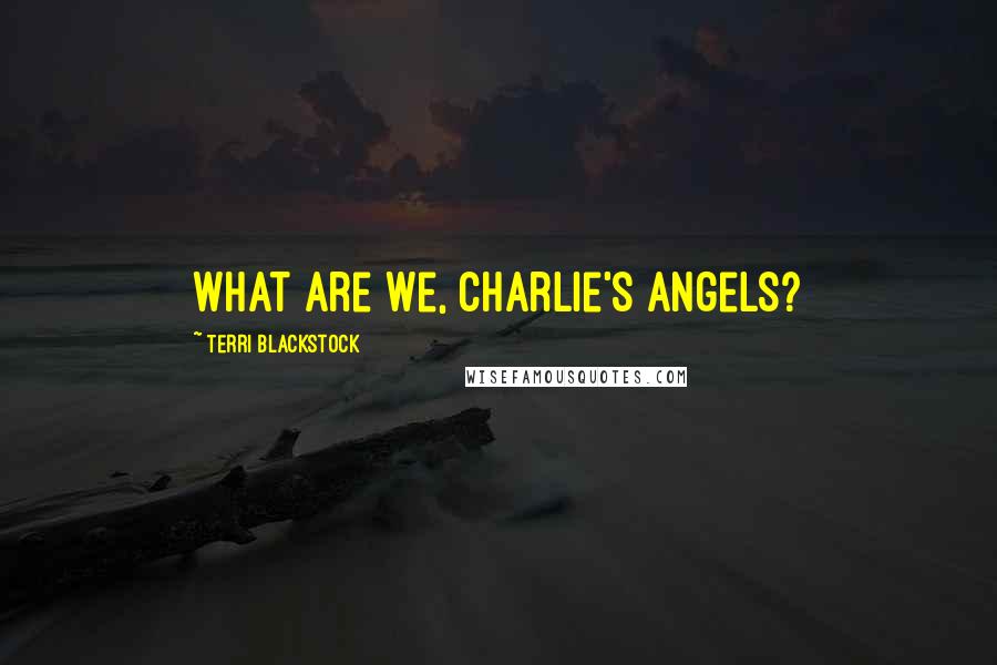Terri Blackstock Quotes: What are we, Charlie's Angels?