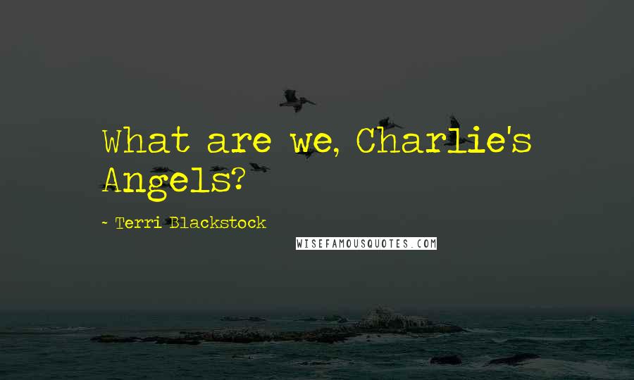 Terri Blackstock Quotes: What are we, Charlie's Angels?