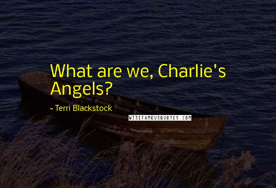 Terri Blackstock Quotes: What are we, Charlie's Angels?