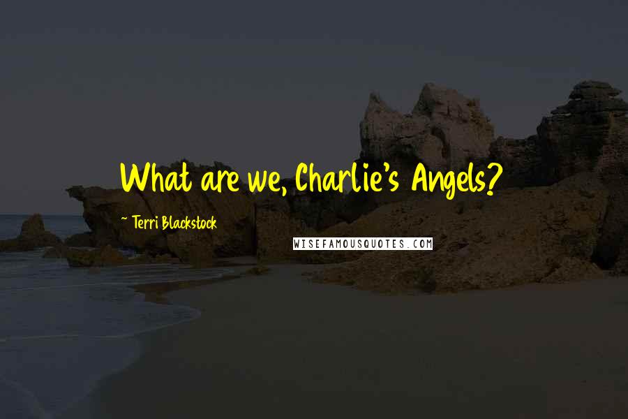 Terri Blackstock Quotes: What are we, Charlie's Angels?