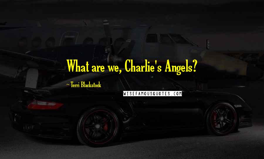 Terri Blackstock Quotes: What are we, Charlie's Angels?