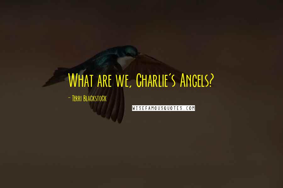 Terri Blackstock Quotes: What are we, Charlie's Angels?
