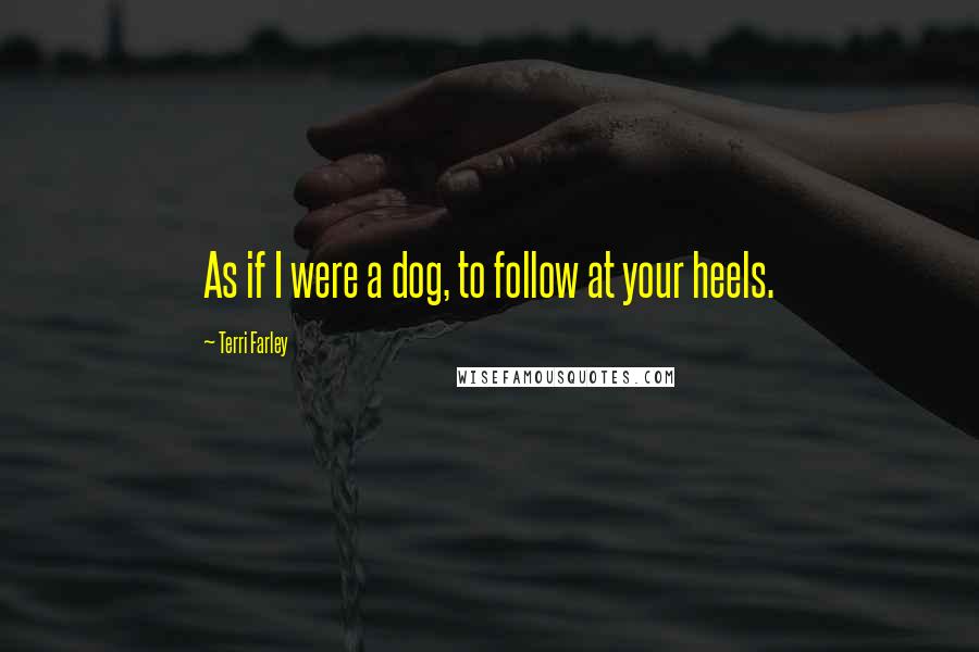 Terri Farley Quotes: As if I were a dog, to follow at your heels.