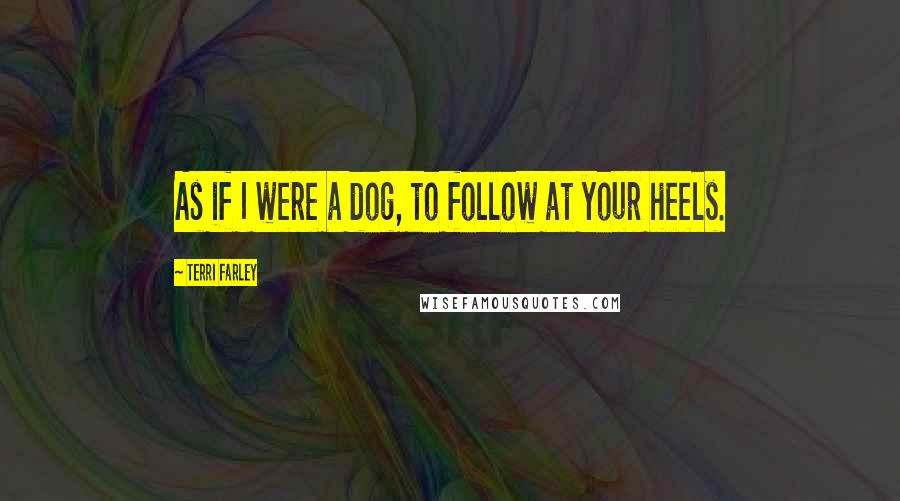 Terri Farley Quotes: As if I were a dog, to follow at your heels.