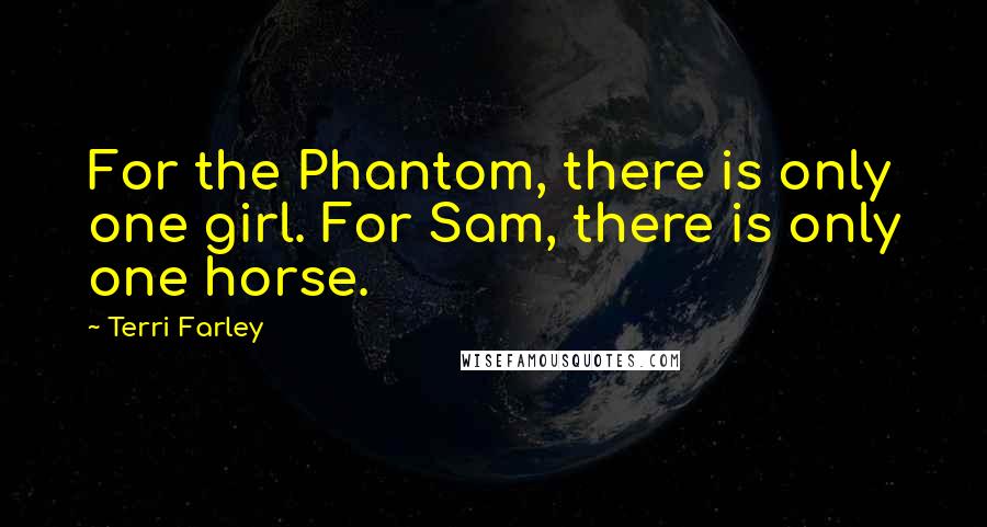 Terri Farley Quotes: For the Phantom, there is only one girl. For Sam, there is only one horse.