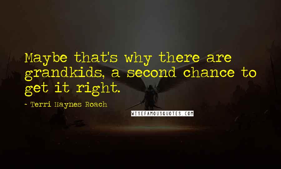 Terri Haynes Roach Quotes: Maybe that's why there are grandkids, a second chance to get it right.