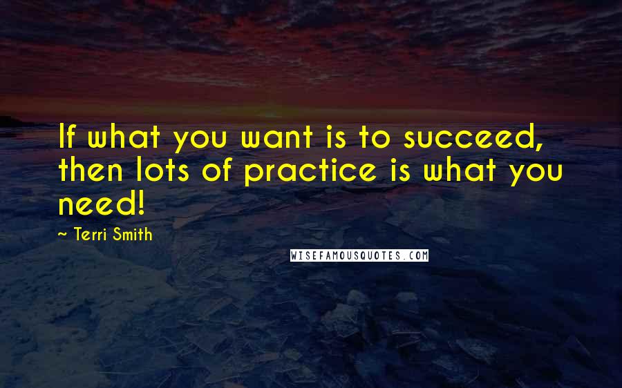 Terri Smith Quotes: If what you want is to succeed, then lots of practice is what you need!
