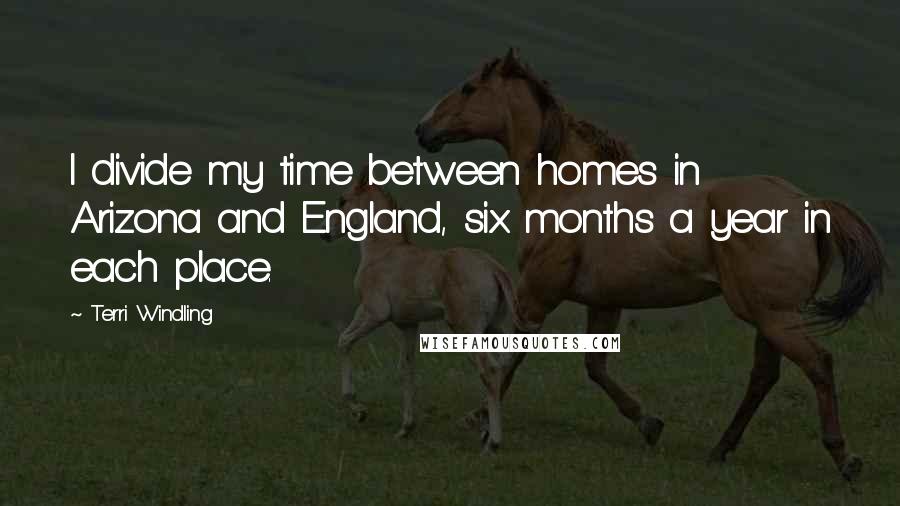 Terri Windling Quotes: I divide my time between homes in Arizona and England, six months a year in each place.