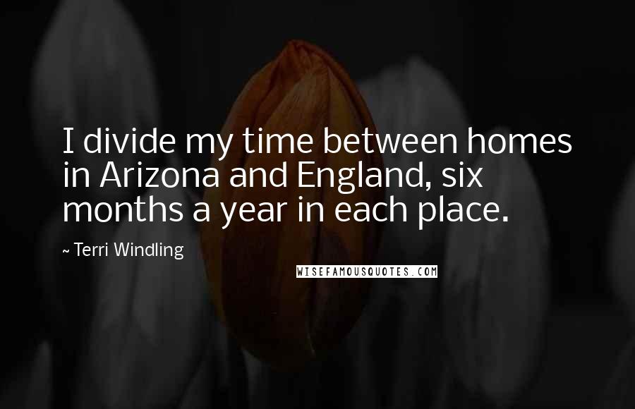 Terri Windling Quotes: I divide my time between homes in Arizona and England, six months a year in each place.