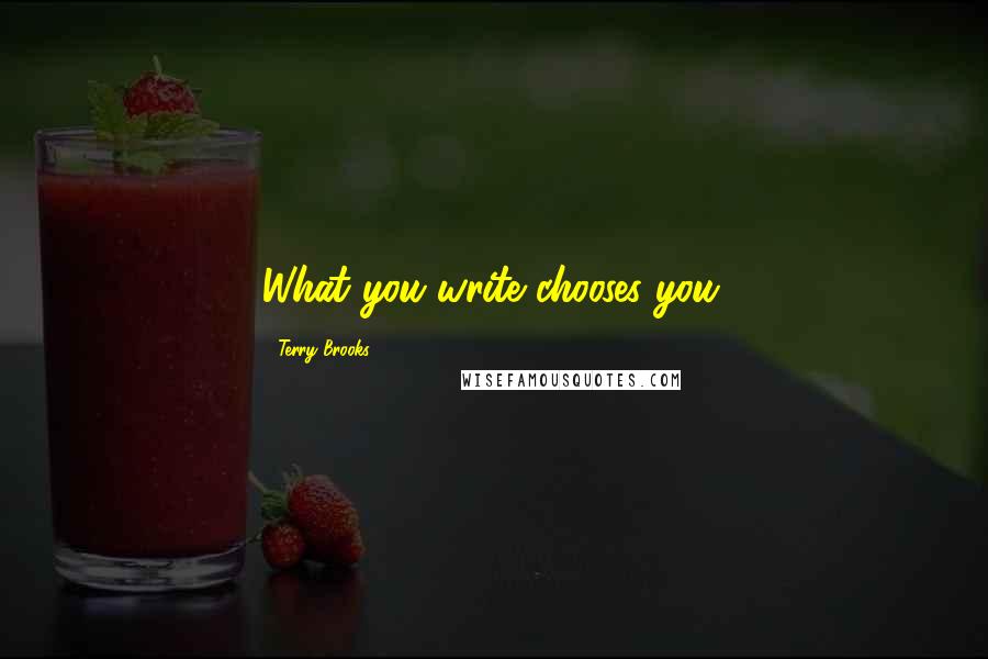 Terry Brooks Quotes: What you write chooses you.