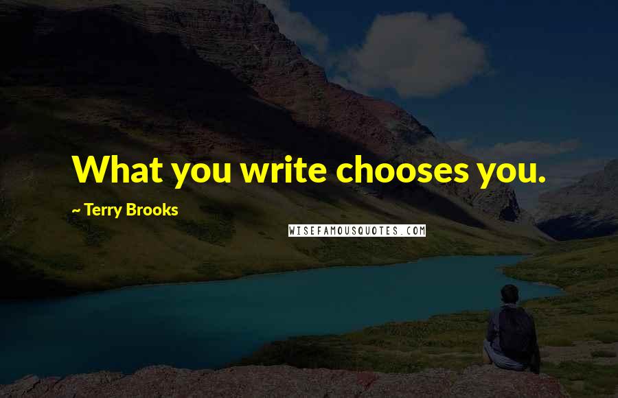 Terry Brooks Quotes: What you write chooses you.
