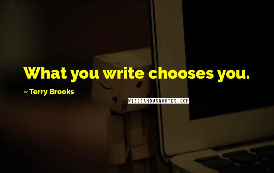 Terry Brooks Quotes: What you write chooses you.